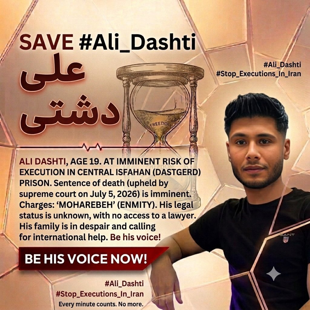 MaybeShooka's tweet photo. #Alidashti
🚨 A 20-year-old protester was arrested in Isfahan on January 8th, and on July 5th, the Islamic Republic's unfair court sentenced him to death.
#IranProtests #AlikhaniSquare
#Politicalprisonersareindanger
@amnesty
@UNHumanRights
@hrw https://t.co/XTFTr0moG8