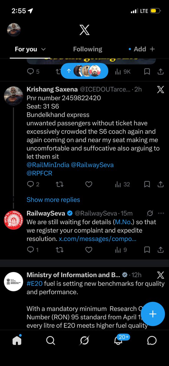 ICEDOUTarceus's tweet photo. I tried doing multiple tweets but why you are not taking any response or is this gonna last till my journey ends 
Should i stay suffocating like this ??
@RailMinIndia @RailwaySeva @RPFCR https://t.co/J9xe8mkeLo