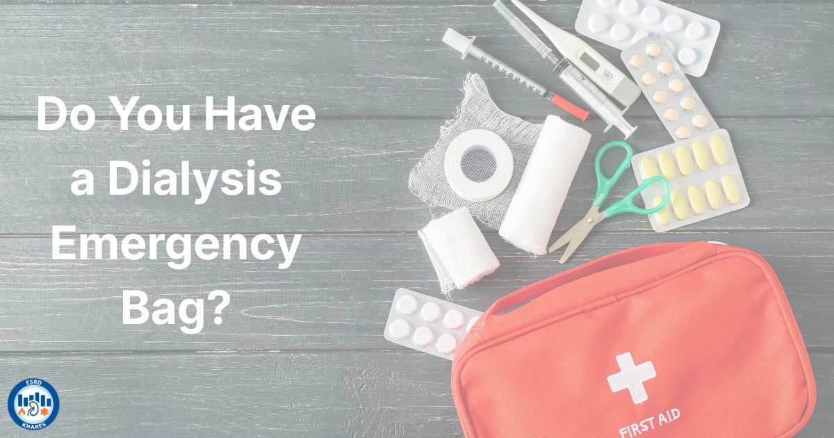 esrdkhares's tweet photo. Do you have a dialysis emergency "Go Bag"?🎒

In your bag, you should include medications, treatment information, emergency contacts, insurance cards, and a phone charger. Read up on other items you can include here: https://t.co/qZCPeRXmnS

#EmergencyPreparedness #Dialysis https://t.co/tQlzlbHKlK