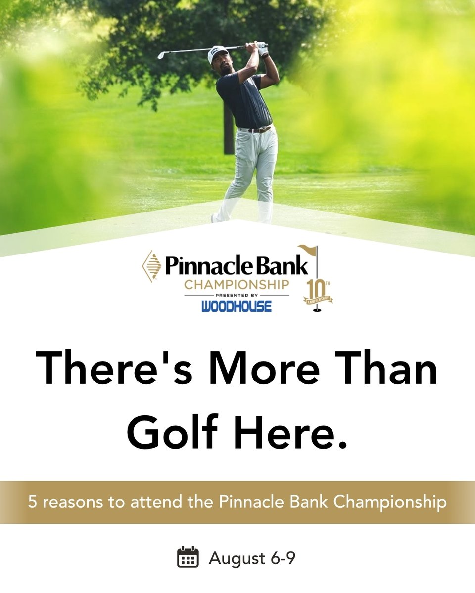 pinnbank's tweet photo. Looking for something fun to do next week? The Pinnacle Bank Championship is calling!

Take a peek to see why there's something for everyone at this year's tournament. See you August 6-9!

Learn more: https://t.co/bMbkU1cP6B https://t.co/Y66OJLIghu
