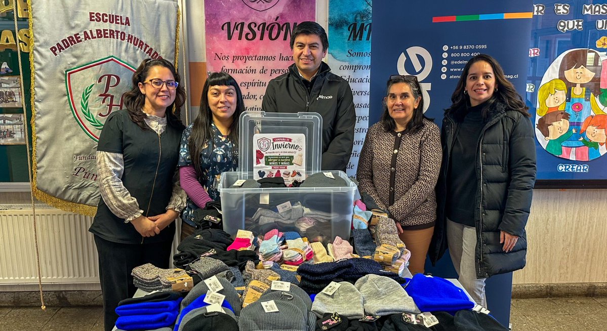 dialogosur's tweet photo. #Servicios #Edelmag Edelmag entrega ropa de invierno para estudiantes de la escuela Padre Hurtado: Punta Arenas. 28 julio 2026. Como parte de su compromiso con la comunidad, EDELMAG se sumó a la «Campaña de Invierno» impulsada por la escuela Padre… https://t.co/1EBeIECzzs https://t.co/eTJNwH8Z3g