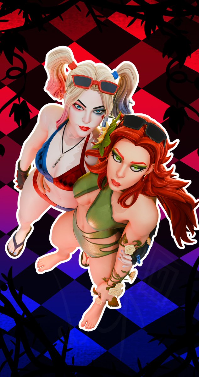 lexgioplaygame's tweet photo. Poison Ivy And Harley Quinn ❤️ #Fortnite #FortniteFanArt https://t.co/6tpl2eqclx