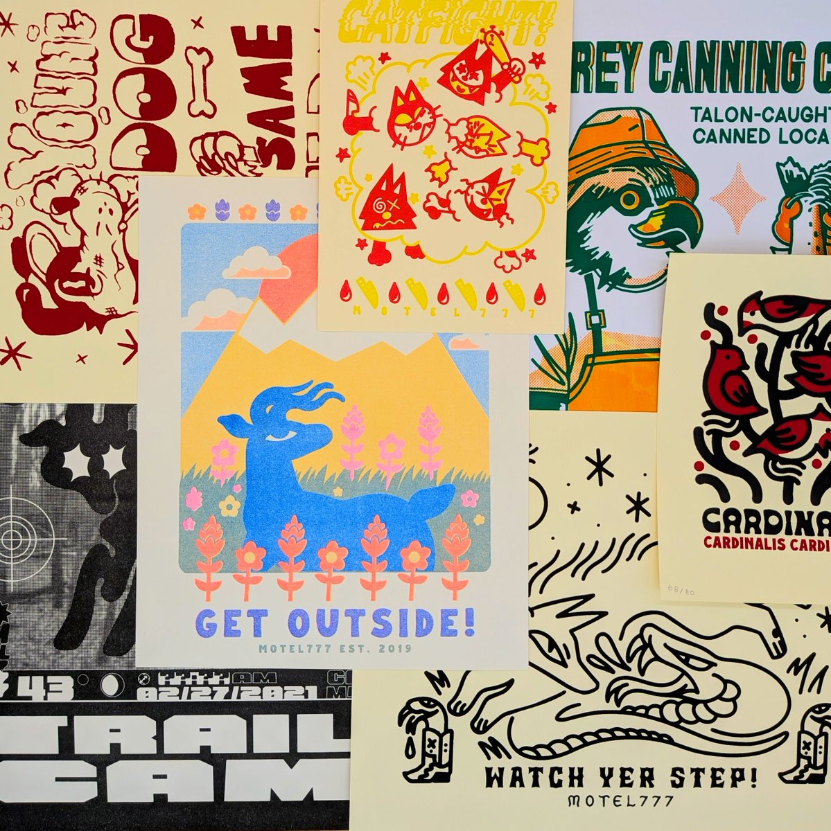 MOTEL777_'s tweet photo. so many prints! 🖼️🖌️ https://t.co/rSkGmSK5xi