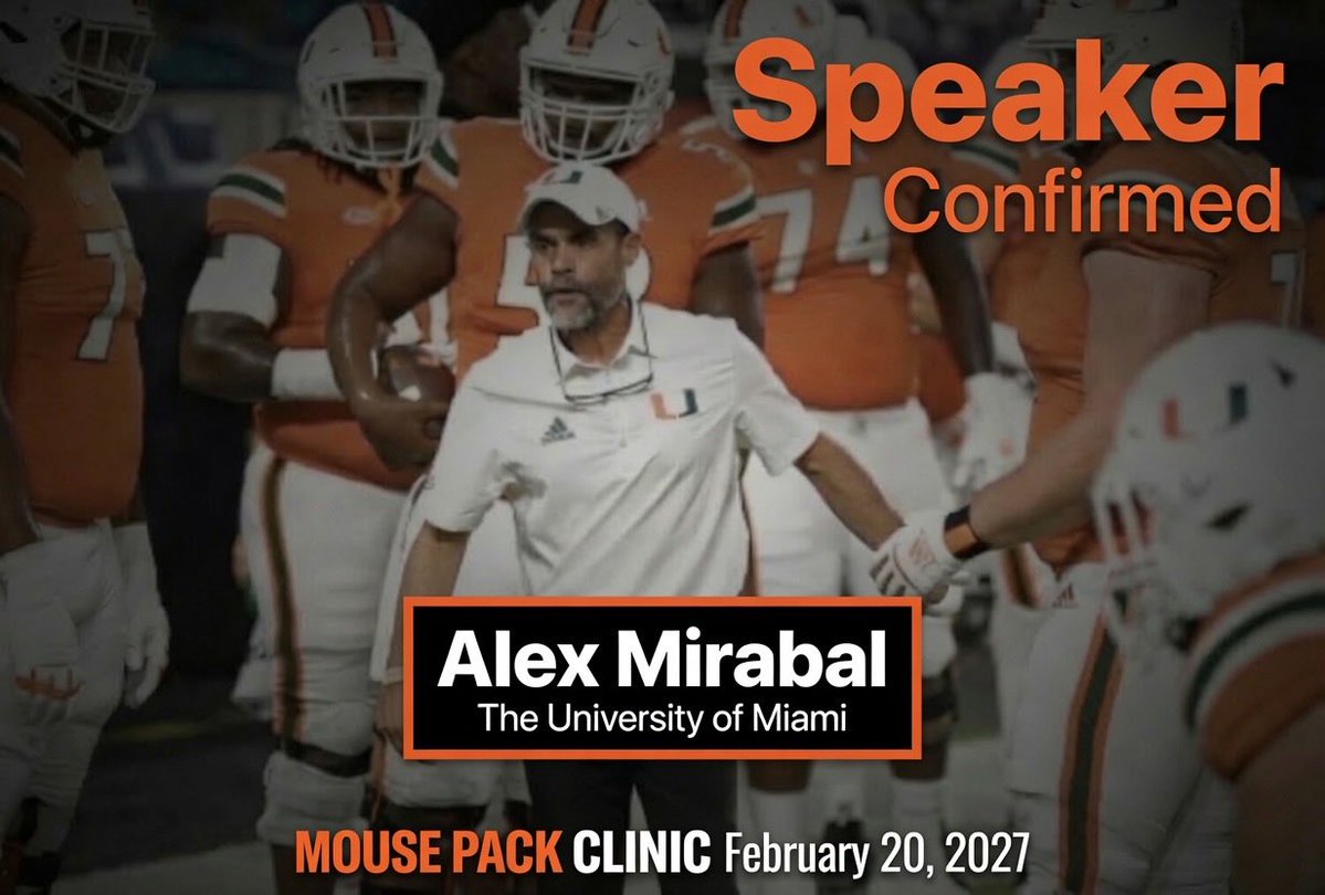 MousePackClinic's tweet photo. 🚨🌀🙌Speaker Confirmed!!  From "The U" @CoachMirabal https://t.co/5BKbAMoEIF