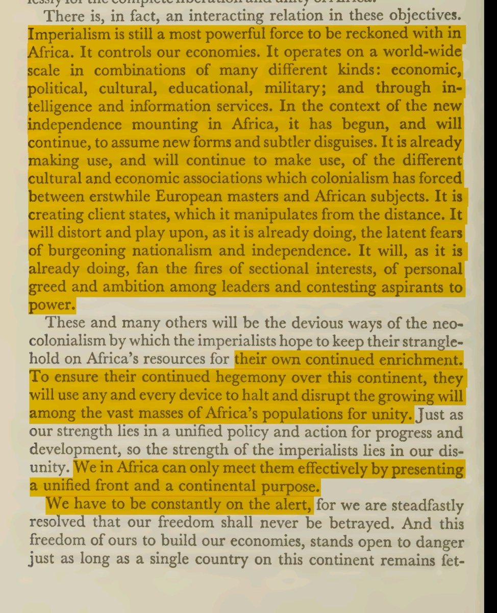 HillaryZMavuru's tweet photo. If we are to remain free, if we are to enjoy the full benefits of Africa’s rich resources, we must unite to plan for our total defence and the full exploitation of our material and human means, in the full interests of all our peoples. “To go it alone’ will limit our horizons, https://t.co/admuT8O9he