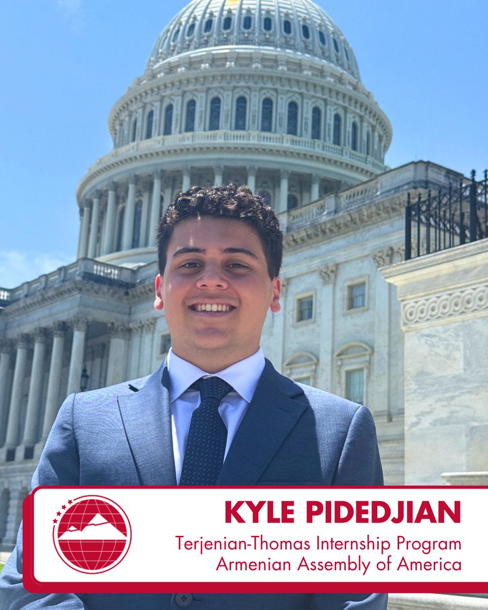 ARAMAC_DC's tweet photo. #INTERNSPOTLIGHT: Kyle Pidedjian is a rising junior at Tufts University majoring in International Relations and History and is also pursuing a Graduate Certificate in Business from the Fletcher School at Tufts University. Originally from Scarsdale, New York, Kyle is interning at the Center for Peacemaking Practice at the Jimmy and Rosalynn Carter School for Peace and Conflict Resolution at George Mason University. At George Mason, Kyle is researching mass missing persons cases to better understand forensic weaknesses and opportunities for Track II Diplomacy Peacemaking.

“The Terjenian-Thomas Internship Program has given me a firsthand understanding of how our democracy functions. From being able to meet with a variety of professionals ranging from members of Congress to prominent figures in the private sector, I am walking away with a much better understanding of how Washington works–and how to make your voice heard. I would recommend this program to any Armenian-American interested in public service or eager to learn more about how our government operates.”