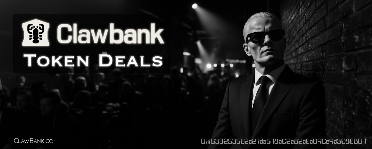 Introducing ClawBank Deals. Programmatic Token Agreements for the Trenches.