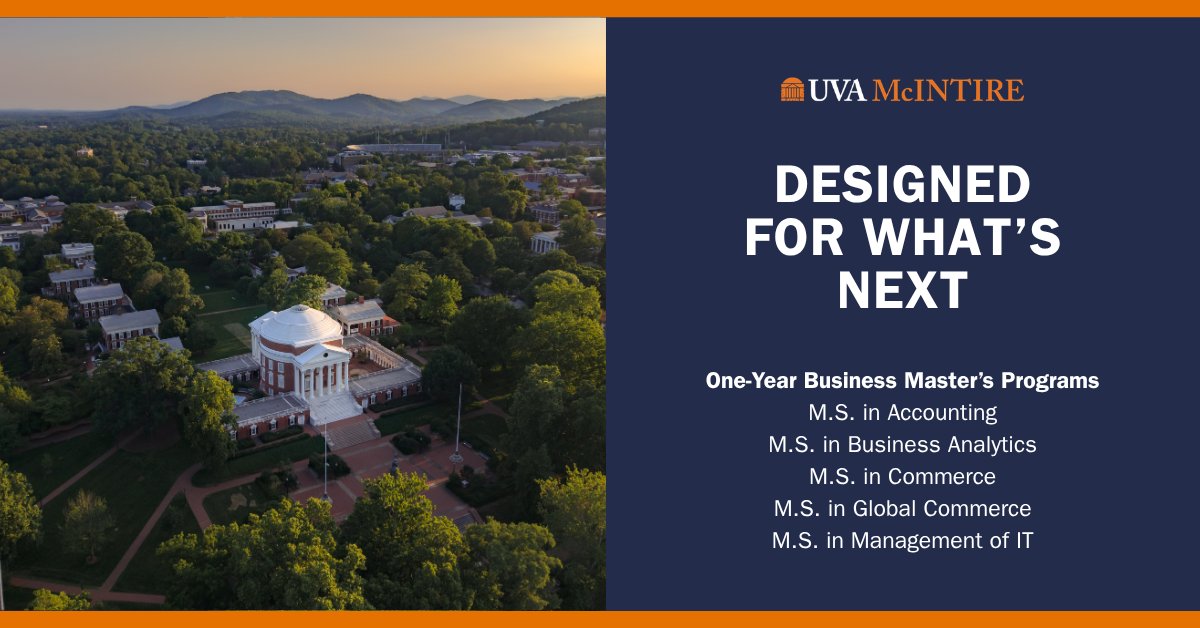 PoetsAndQuants's tweet photo. @UVAMcIntire, excellence begins at the nation’s #1 public undergraduate business program. But it doesn't end there, our graduate business master’s programs build on that distinction. 

Read more: https://t.co/bYnH77HKHR

#sponsored #undergraduate #mba #businessschool https://t.co/7QCsggCGOj