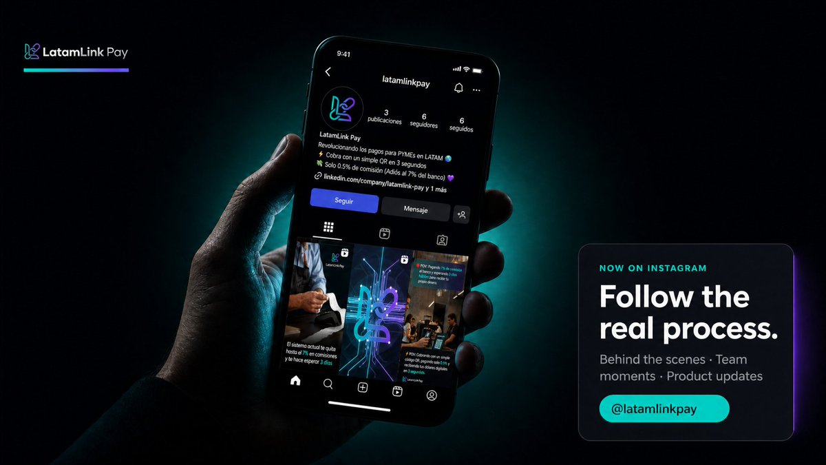 LatamLinkpay's tweet photo. We've been building in public on X.

Now we're taking it to Instagram too.

Behind the scenes. Team moments. Product updates. The real process of building a fintech startup in LATAM.

Follow us 👇

https://t.co/uBdtUeNtOa https://t.co/aCEvtZXDMH