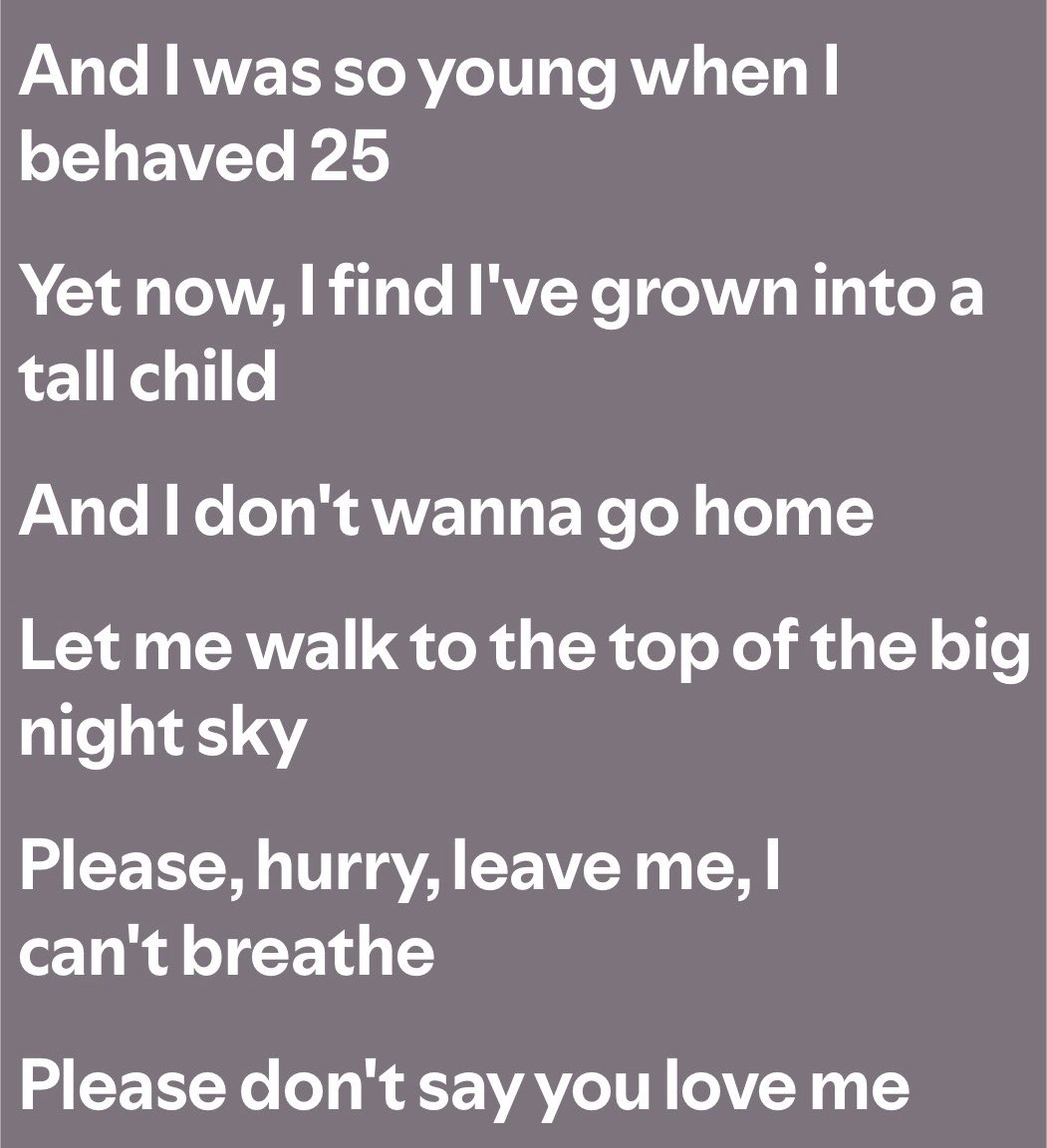 beatlesslyrics's tweet photo. first love / late spring- mitski https://t.co/k2JVmg8NUa