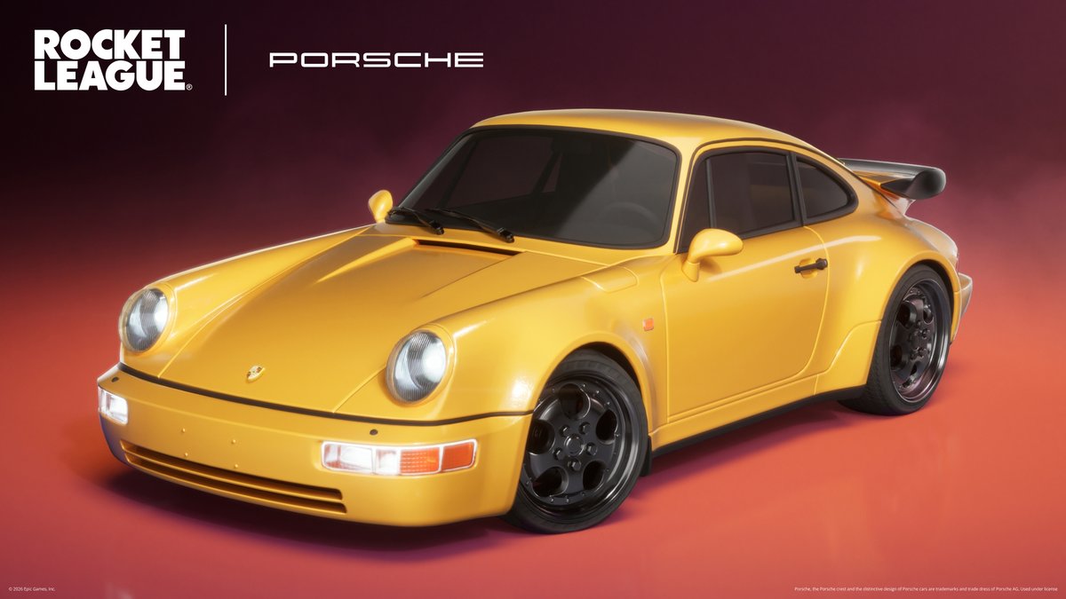 RocketLeague's tweet photo. A classic returns. The Porsche 911 Turbo is back in the item shop until August 7th! https://t.co/V5kdb6SOPm