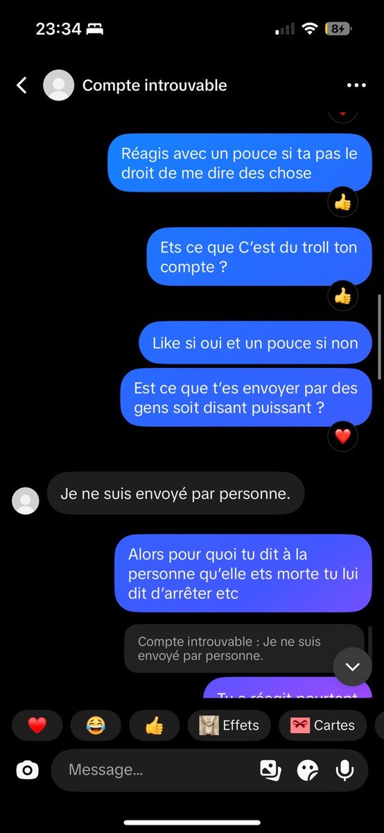 qlf_ue's tweet photo. Une fille est rentrer en contacte avec le mec qui m’a menacer de mort je vous laisse lire https://t.co/KLDg2UL9iz