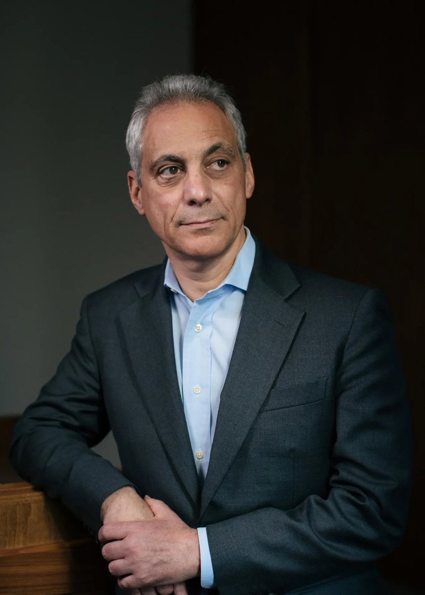 Polymarket's tweet photo. JUST IN: Former Chicago Mayor &amp; Obama Chief of Staff Rahm Emanuel reveals he's thinking "really hard" about running for president in 2028. https://t.co/DICy76JIbu