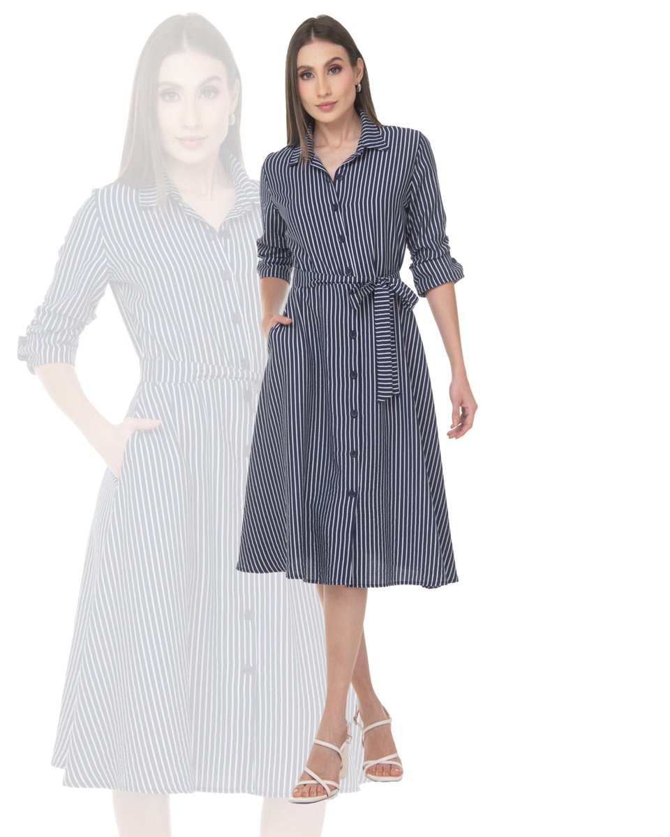 Sarahbustani's tweet photo. El poder de un clásico que nunca pasa de moda. 💙

Las rayas verticales estilizan la silueta, mientras que el corte tipo camisero y el cinturón ajustable crean un look sofisticado, fresco y favorecedor para cualquier ocasión.

Un vestido versátil que te acompaña desde un día de oficina hasta una comida especial, combinando comodidad, elegancia y un estilo atemporal que siempre luce impecable.

✨ Porque los básicos bien diseñados son los que permanecen en tu clóset temporada tras temporada.

Encuéntralo ya en @liverpoolmexico y en https://t.co/Uk6LlYOj6U

#SarahBustani #Vestidos #ModaFemenina #EstiloAtemporal #Rayas #EleganciaCasual #FashionStyle #LookDelDía #VestidoCamisero #ModaMexicana