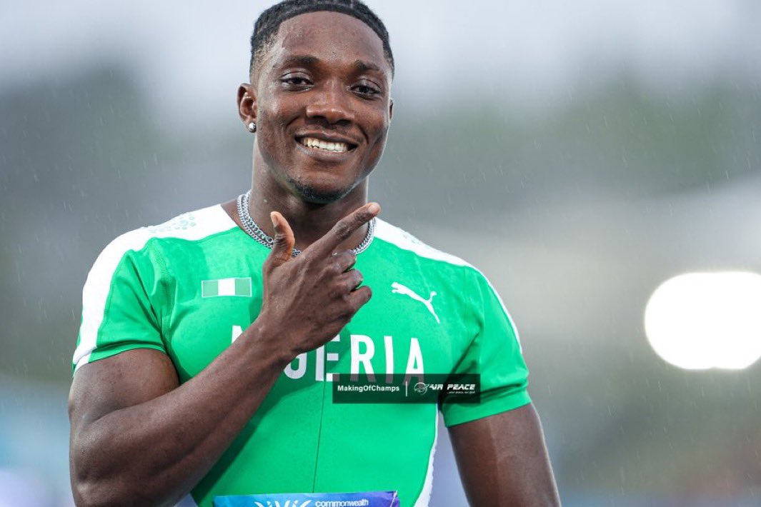 Bimbochan's tweet photo. Ajayi Kayinsola keeps ending Nigeria’s drought at every international athletics competition 🤩

He clocked 9.90s for bronze in the men’s 100m at the Commonwealth Games. The first Nigerian to go sub 10 at the Games, and he did it twice!

PLUS, it’s Nigeria’s first medal in the distance since 2006. Keep following, this is just the beginning!🫵🏽

📸: @MakingOfChamps 

#Glasgow2026