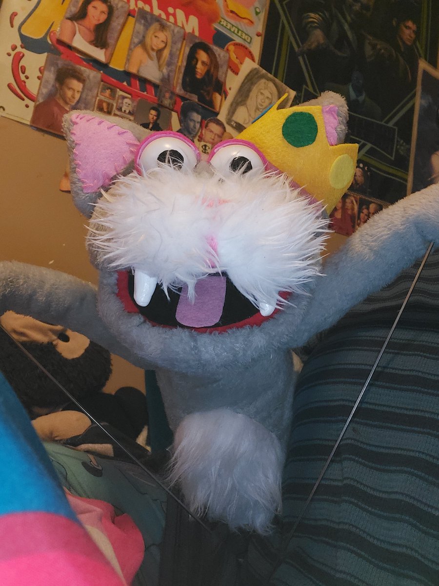 amazingbuffy's tweet photo. @wembleyzzz AWWWW I LOVE HER SHES SO CUTEEE I've made three hand puppets so far catniss, Troy, and BUFFY!!!! https://t.co/y8lBjrFZry
