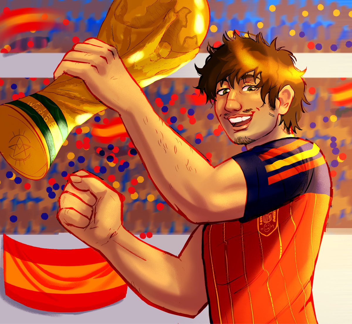 StaryGazed1302's tweet photo. World Cup champion 2026 🇪🇸!! (On week late but still better ate than never lol) #hetalia #aphspain #ヘタリア #hwsspain https://t.co/U2kB4mK0aX