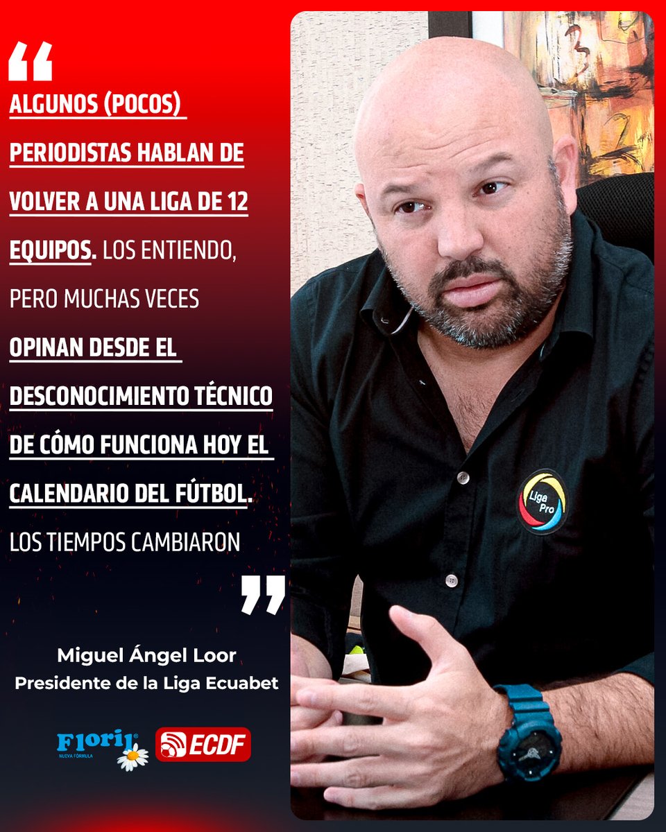 ElCanalDFutbol's tweet photo. 🚨🔥 "VOLVER A UN TORNEO DE 12 EQUIPOS SIGNIFICARÍA PASAR A 44-46 FECHAS, SIMPLEMENTE ES INVIABLE" 🔥🚨

🎙️ Miguel Ángel Loor, presidente de la #LigaEcuabet, habló sobre la posibilidad de reducir el número de equipos en la Serie A #Floril

🤔 ¿Qué les parecen estas declaraciones? https://t.co/8BO1BTx7Fc