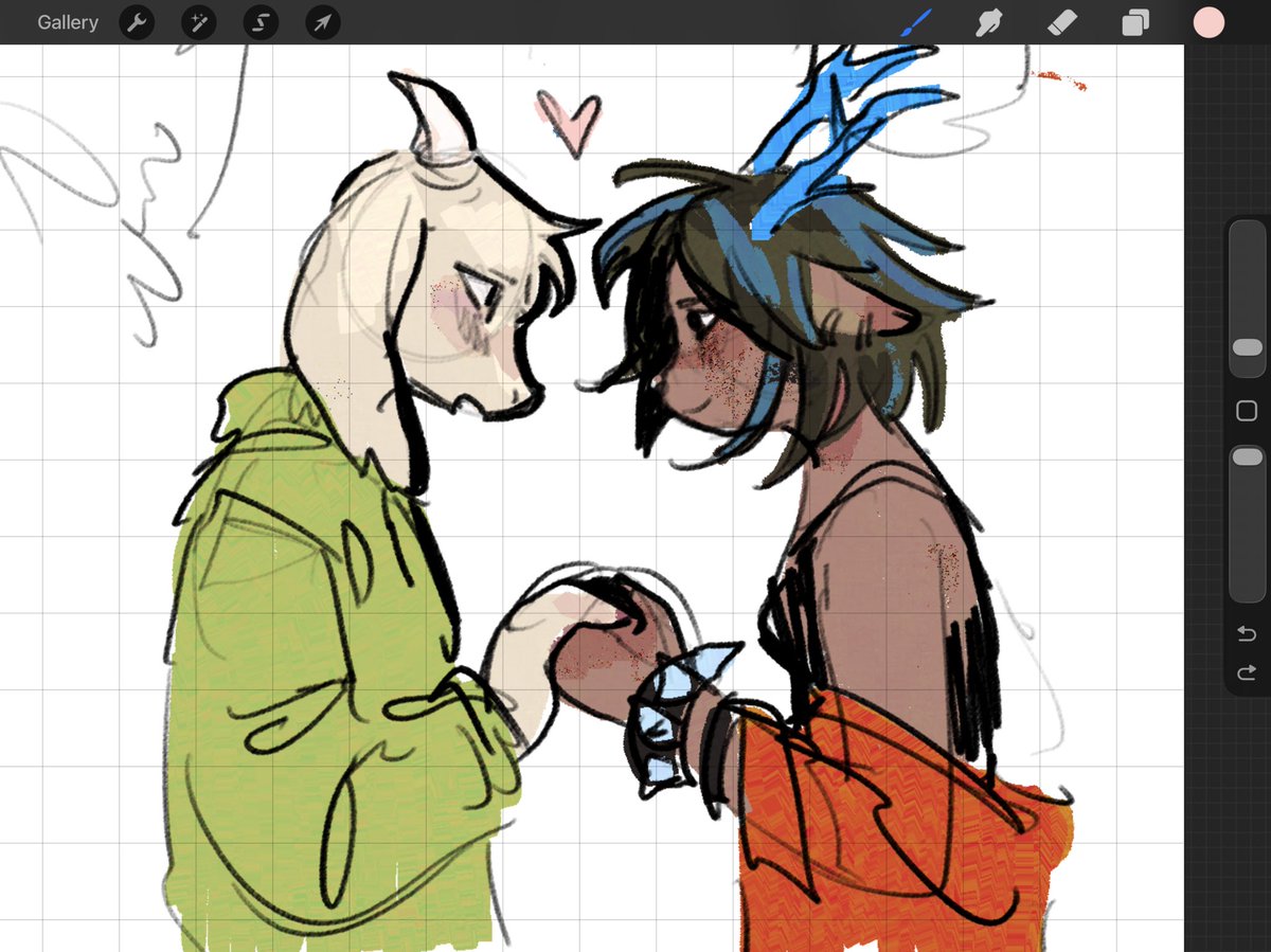 sunandrainbow_'s tweet photo. Dess &amp; Azzy sketch before I go night night #deltaruneㅤㅤㅤ #deltarunefanartㅤㅤ https://t.co/x7nQirOB7F