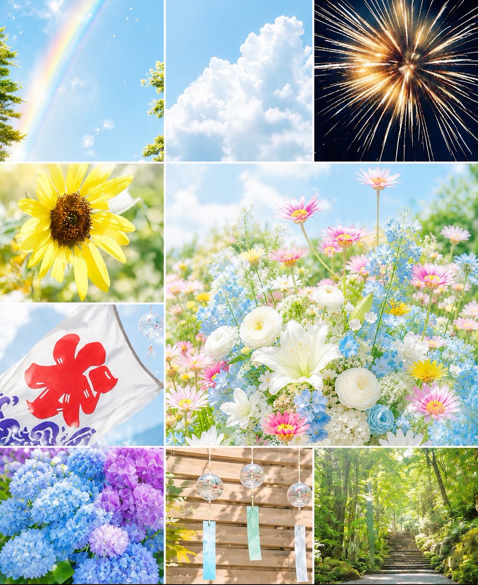Gmaster_2's tweet photo. ⟡.·.𖥣𖥧𖤣

        色とりどりの花咲く季節
        風が運ぶ、夏のしあわせ

 Colorful blooms, summer breeze

       きらめく夏、心はずむ季節

#夏の風景                                  𖤣𖥧𖥣.·.⟡ https://t.co/YTcxDsst2r