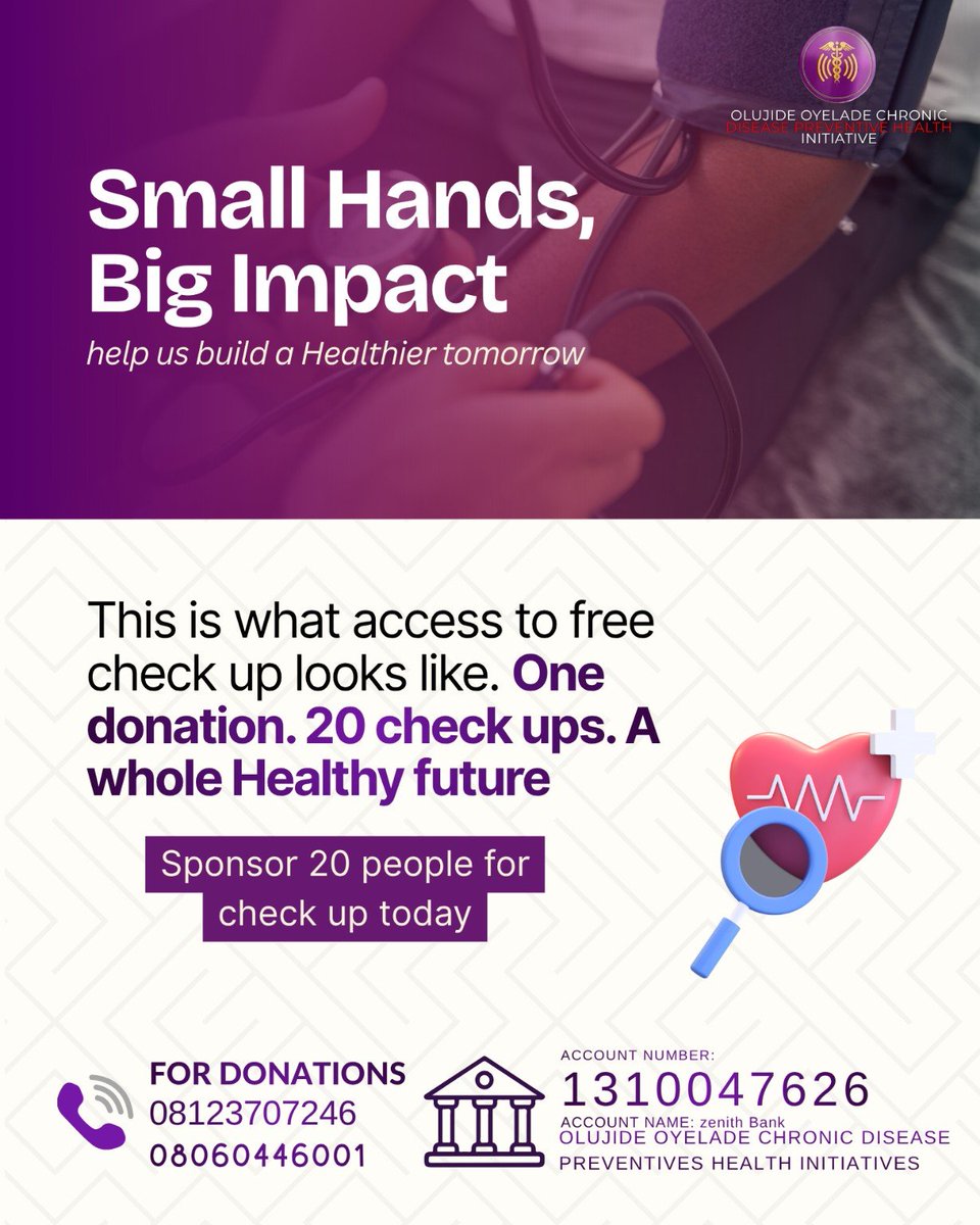 oocdphiofficial's tweet photo. One donation can provide 20 free health check-ups and give someone the chance to detect a health condition Early 

Every gift counts. Every check-up matters. Every life is worth it.

💜 Sponsor a free health check-up today. Together, we can build a healthier tomorrow.

#OOCDPHI https://t.co/a4paXki4wh