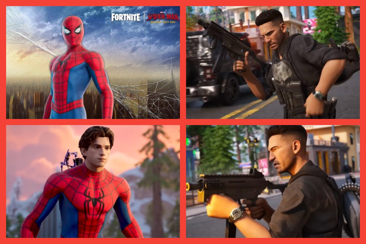 BMANxCoS's tweet photo. Who wants Tom Holland's new Spider-Man Fortnite skin or Jon Bernthal's new Punisher skin from Brand New Day?

❤️ + 🔁 + 🔔 and it could be yours!

Drop a 🕷️ or 💀 in the comments

Ends at release. Good luck! 🍀 https://t.co/DRWl6XfAIt