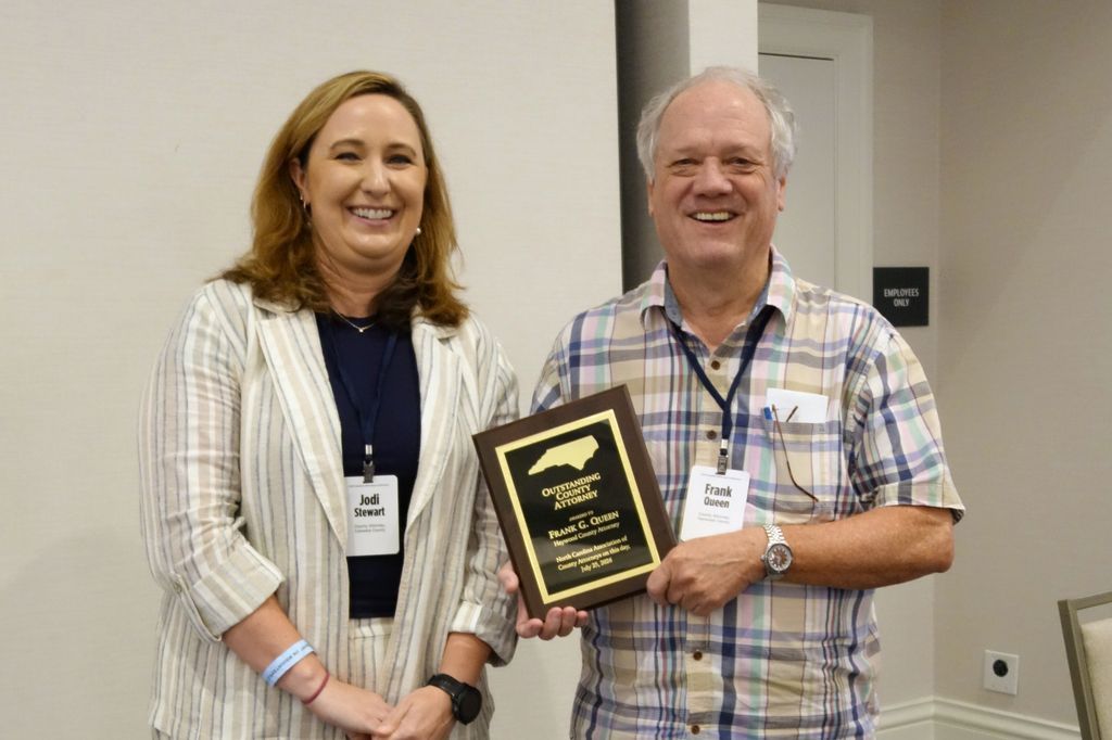 NCACC's tweet photo. Thank you to our attendees, speakers, and sponsors for making the 2026 Summer Attorneys Conference a success. Congratulations to @haywoodcountync’s Frank G. Queen, named the 2026 County Attorney of the Year! https://t.co/hARjwcMnqG