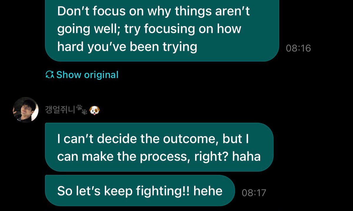 redrumond23's tweet photo. "Don't focus on why things aren't going well; try focusing on how hard you've been trying. I can't decide the outcome, but l can make the process, right? haha
So let's keep fighting!! hehe"

Jinwoo’s motivational message. He’s truly a very wise leader. I really love the way he sees things. We’re so happy to have Jinwoo in our lives. 💚🐶

#JINJIN #진진 #ASTRO #아스트로