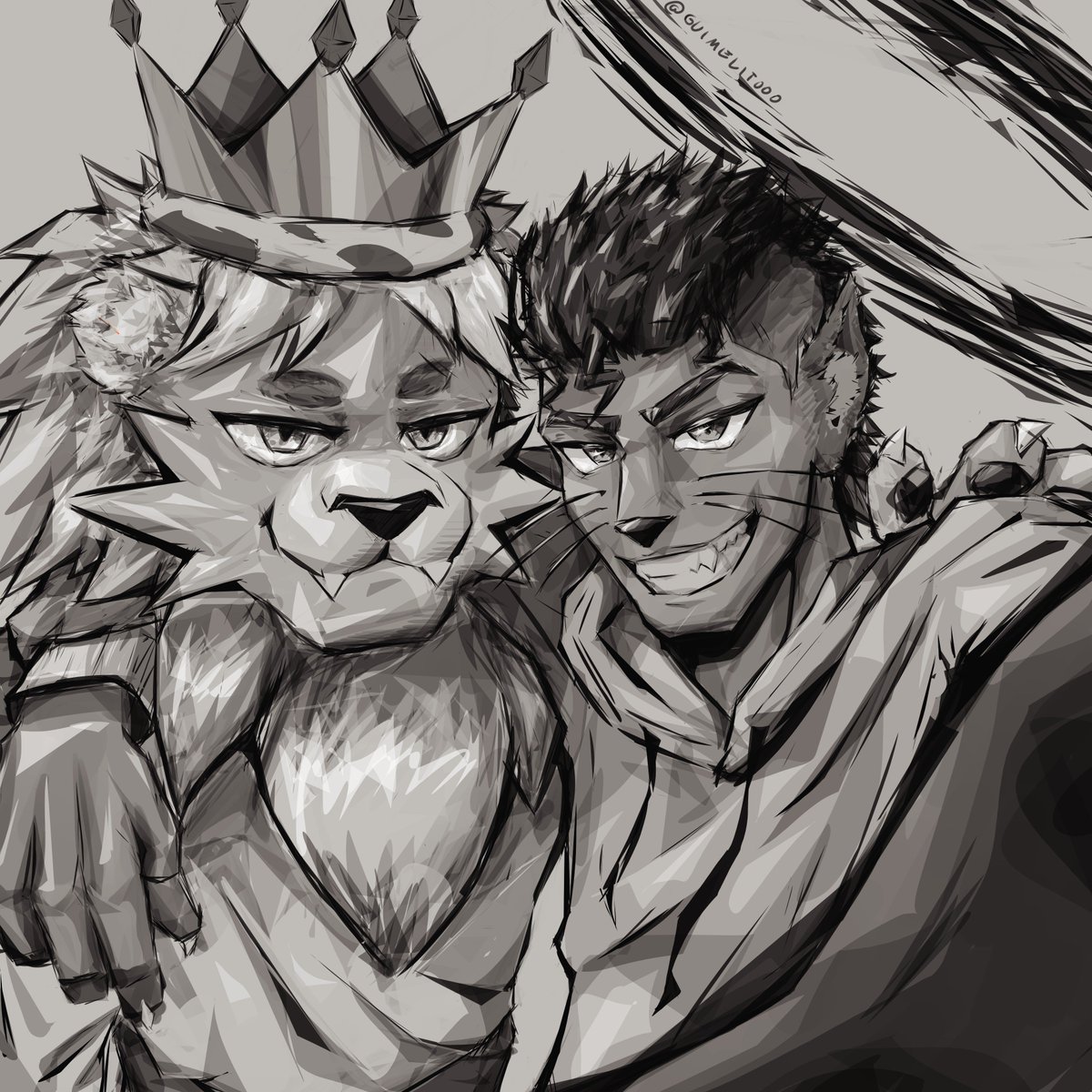 Guimelitooo's tweet photo. This is just a gift for @Azaelion_12 done in my new art style, hope you like it!
#art #digitalilustration #lion #fallenangel https://t.co/3QMewgHPEK