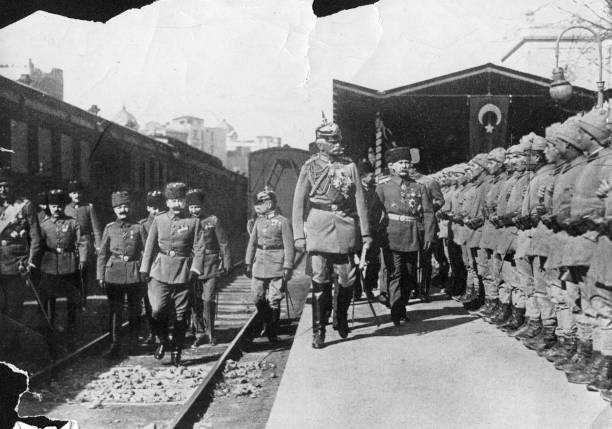 URDailyHistory's tweet photo. 2 Aug 1914:  2 Aug 1914: #Germany and Turkey secretly ratify the Ottoman–German Alliance. The alliance, signed shortly after the outbreak of World War I, stated the two countries would remain neutral in the Austria-Hungary and #Serbia war, unless #Russia entered the war. Then they would be allies. #Turkey wanted to remain neutral but felt it couldn't, having tried to ally with #Britain and France first. However, because those nations were already allied with Russia—Turkey's long-time enemy—they rejected a Turkish pact to keep #Moscow happy, leaving Turkey isolated. #History #OTD #ad https://t.co/9AmNmgeDEf