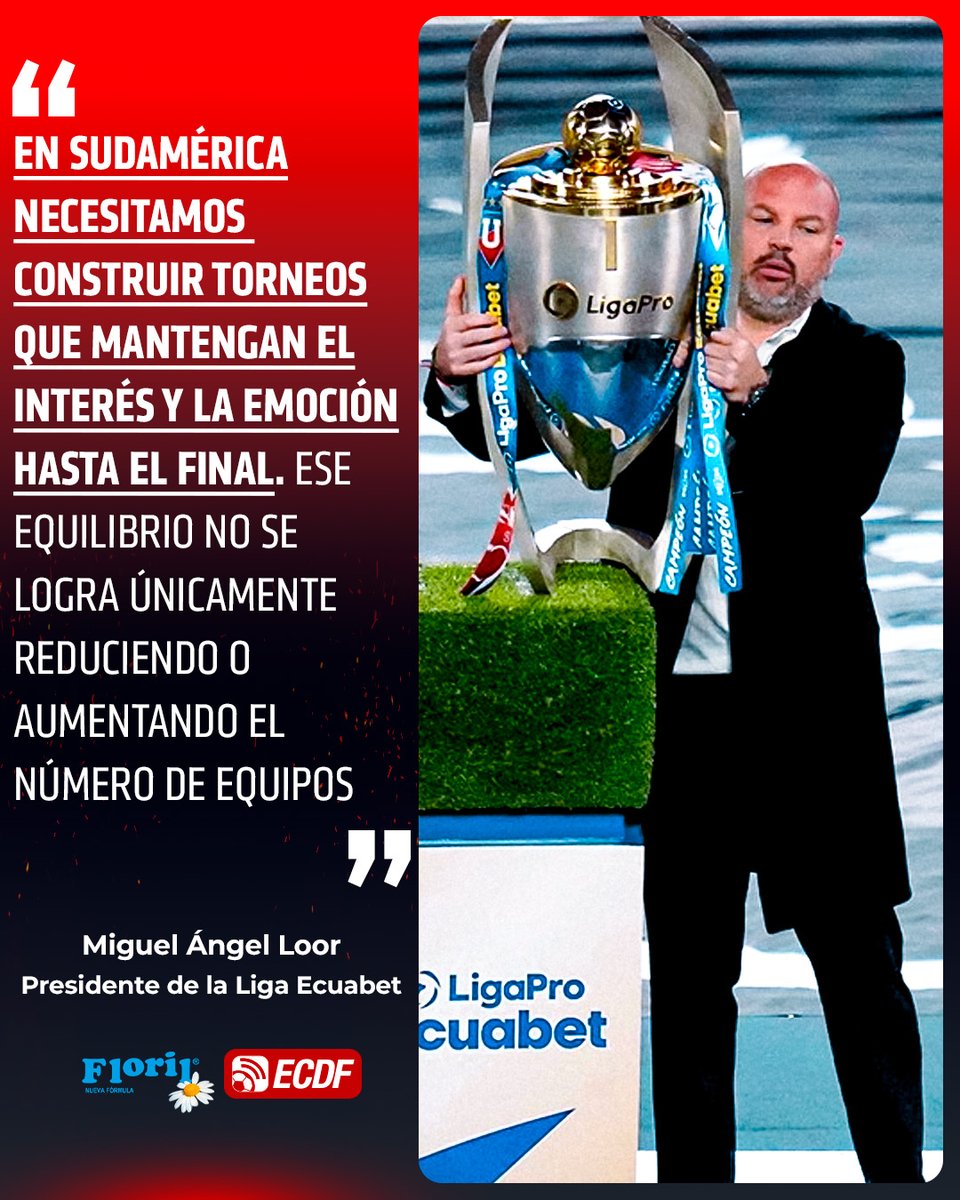 ElCanalDFutbol's tweet photo. 🏆🇪🇨 "NECESITAMOS CONSTRUIR TORNEOS QUE MANTENGAN EL INTERÉS Y LA EMOCIÓN HASTA EL FINAL" 🇪🇨🏆

🎙️ Miguel Ángel Loor, presidente de la #LigaEcuabet, habló sobre alta cantidad de partidos que existen al año en la #CONMEBOL #Floril

🤔 ¿Qué les parecen estas declaraciones? https://t.co/eN2aQRSN78