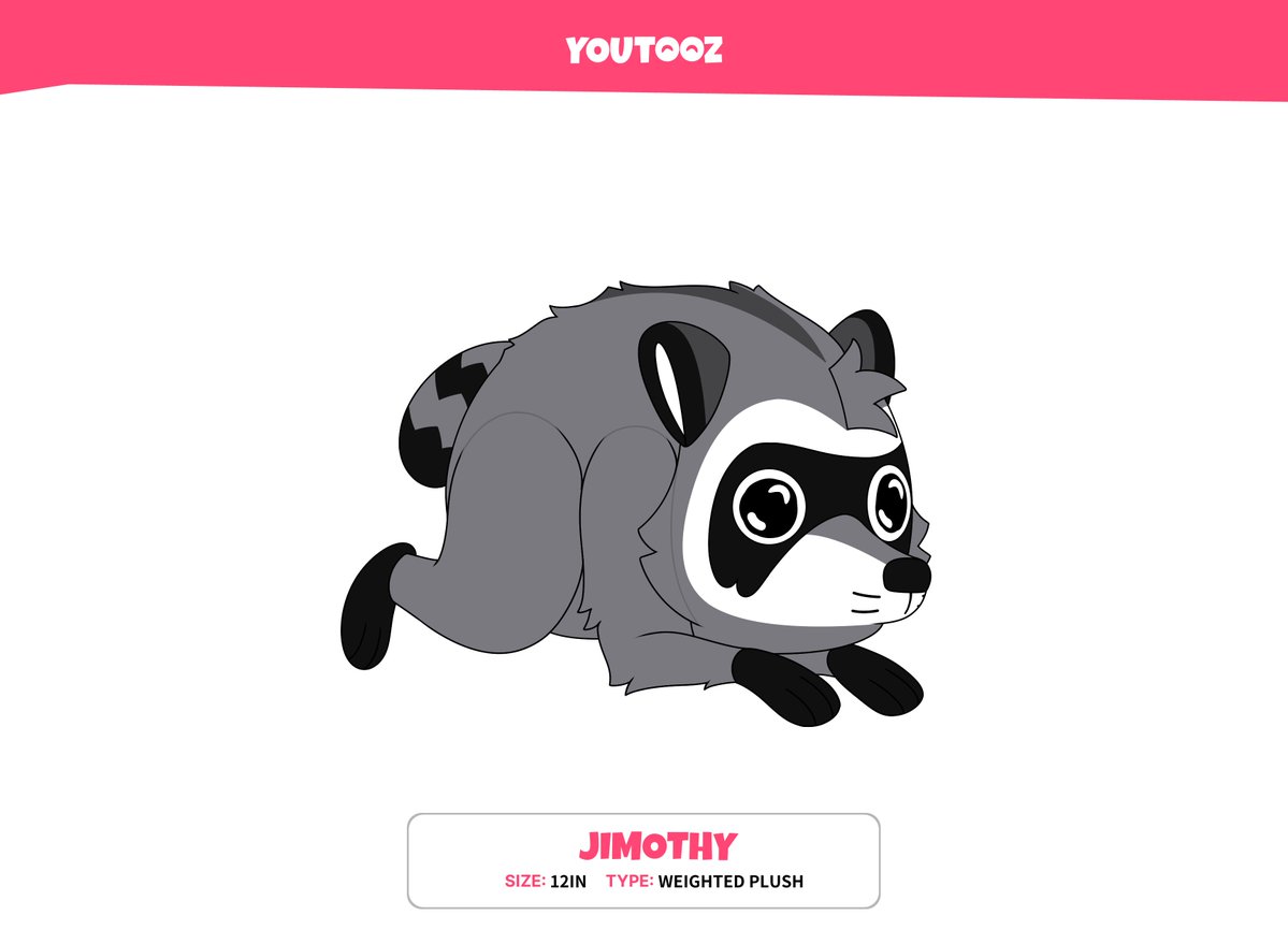 youtooz's tweet photo. JIMOTHY deserves more plushies 🦝 and it is still up to you! 

200 votes = we'll make him heavy or wearable 👇 or both https://t.co/Qjalk4J6O9