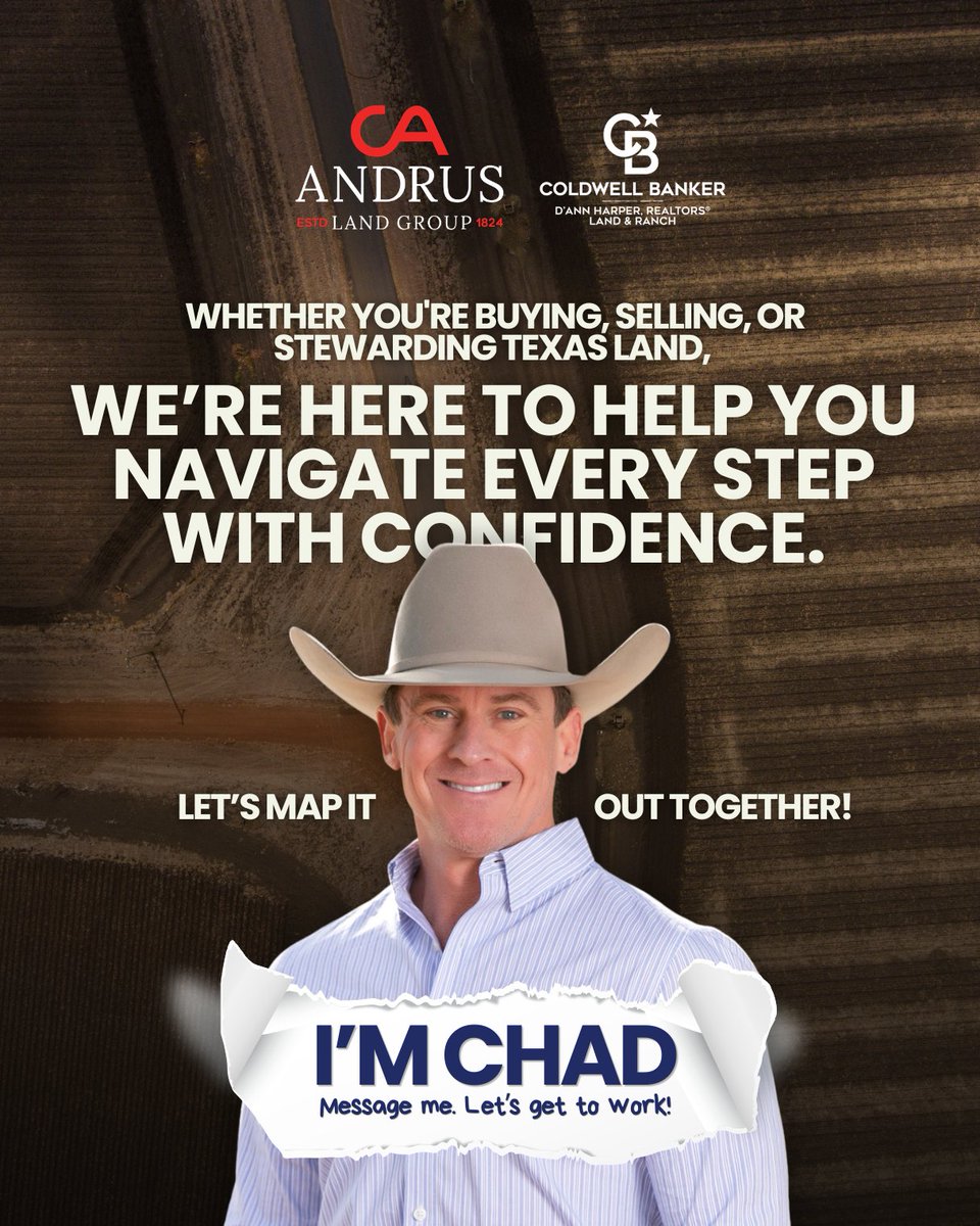 chad_LANDrus's tweet photo. Have questions about agricultural valuations or buying or selling Texas land? Leave a comment, send us a message, or contact us today.

#AndrusLandGroup #AgExemptions #OpenSpaceValuation #TexasLand #TexasRealEstate https://t.co/Yzf9zQ7QXf