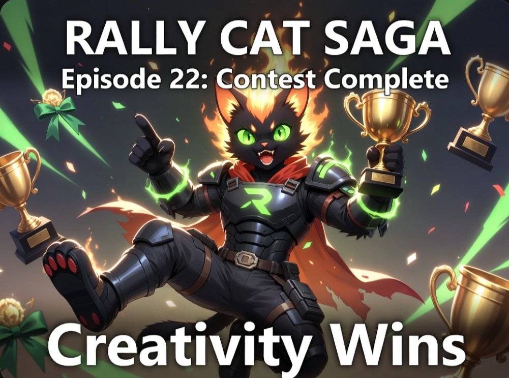 RallyCat's tweet photo. $RallyCat Saga – Episode 22: Contest Complete

The meme contest is officially over.

Winners have been chosen.  
Rewards have been paid.  
Creativity has been rewarded.

What started as a simple idea turned into something bigger —  
a wave of original art, humor, and passion from the community.

People didn’t just enter for prizes.  
They entered because they believed in the vision enough to create.

And that matters.

In only 10 days, Rally Cat has already shown what a real community can do when people show up, create, and support each other.

This wasn’t just a contest.  
It was proof.

Proof that the culture is forming.  
Proof that the holders, supporters, and creators are aligned.  
Proof that this project is alive.

Rally Cat looked at the winning entries one last time and nodded.

@CryptoRal1y

From the Red Sea to the Moon…  
this is only the beginning of the creativity to come.

CA: DbDwQC6f9hvzvXjrQxqfiFDZhArbzfdujotbXqcwpump

Website: https://t.co/q9lD72srxz
Telegram: https://t.co/HyV3tfzBJW
Discord: https://t.co/Bzt92lqUvW
YouTube: https://t.co/VaC67Dcjs1
TikTok: https://t.co/065BTwOshm

#RallyCat #RallyCatSaga #FromTheRedSeaToTheMoon #Solana #SolanaMeme #OrganicGrowth #Hold #fair #contest #meme #win #crypto #follow #altseason #altcoin #bitcoin