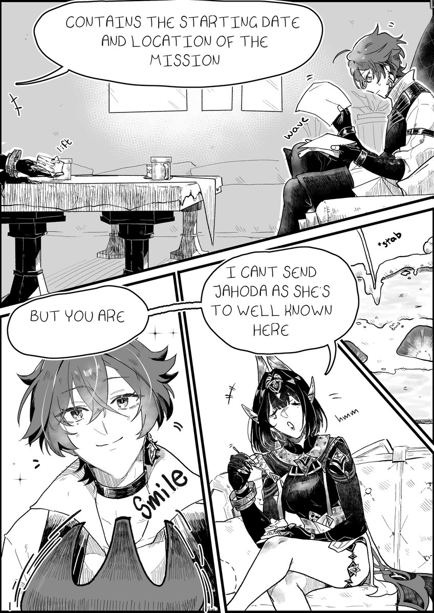 elidanus's tweet photo. pg 6-7
(reads right to left)
#genshin #lohen #nefer #ローエン https://t.co/aAQdtqBk77