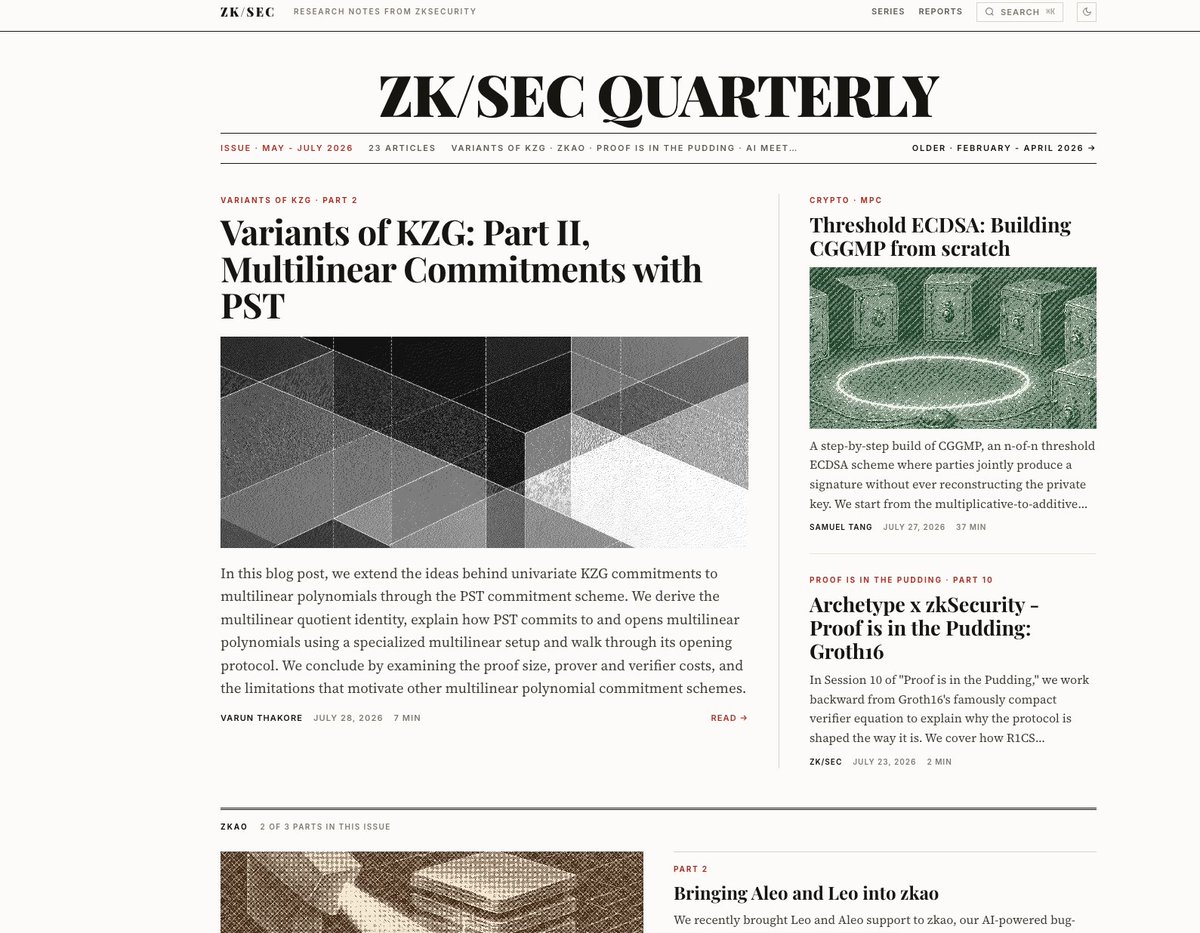 zksecurityXYZ's tweet photo. fresh edition off the press https://t.co/CGlRzfiACC https://t.co/DoF2TfApWK