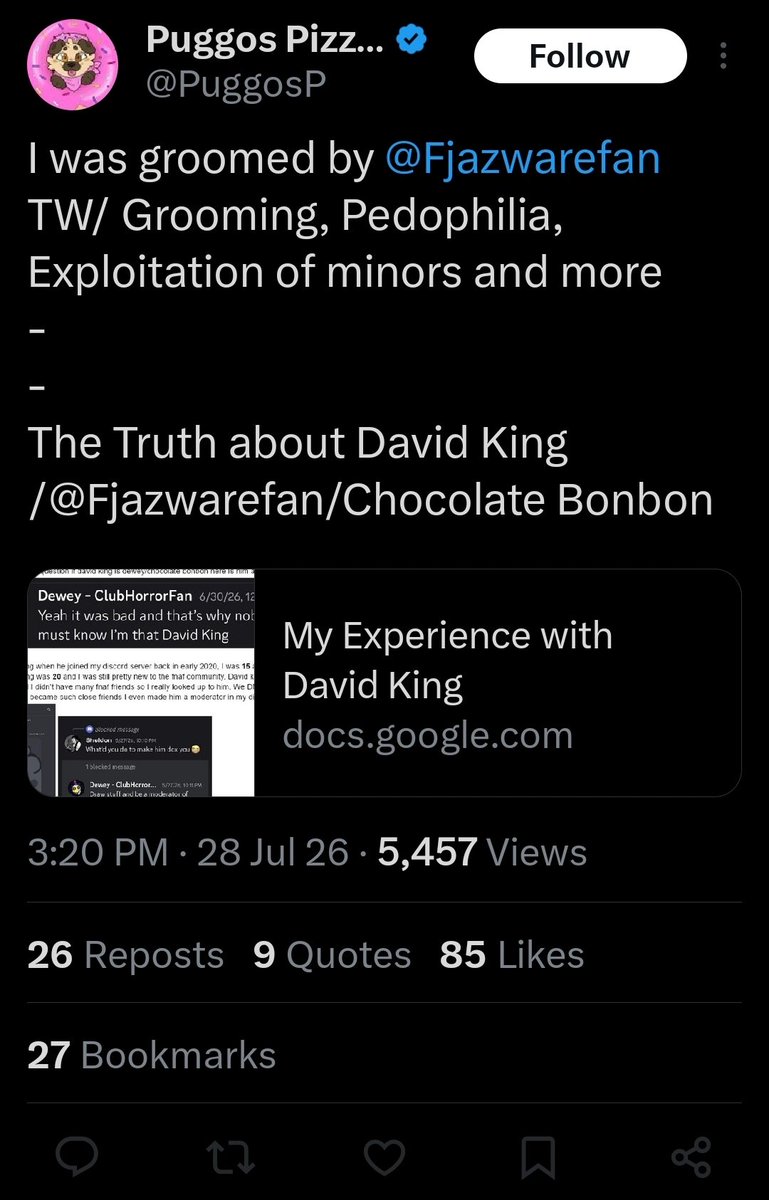 FunfettiSundae's tweet photo. Me and puggos have each other blocked mutually but please go support him on this post, he's a victim and deserves justice for what was done to him. https://t.co/1Cnj4rOg4m