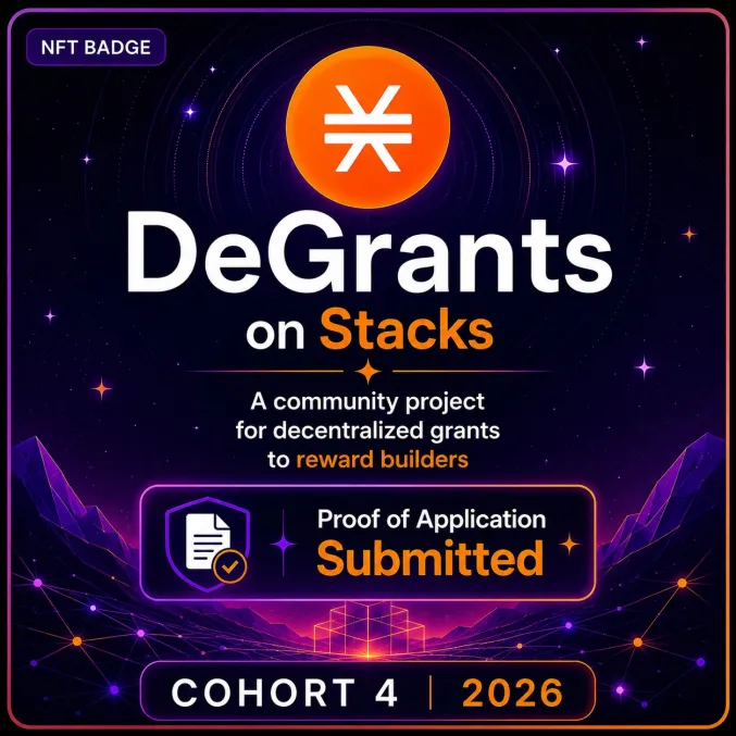zeroauthdao's tweet photo. 🟧 Every builder who applied can earn a Verified Builder reputation badge—creating permanent, verifiable proof of your contributions on-chain.

🚀 Next round, that badge becomes your ticket as a Stacks Verified Builder, giving your application even more credibility.

🌱 DeGrants is community-driven and grassroots. Every contribution counts, and every reputation point compounds over time. Your work today opens more opportunities tomorrow.