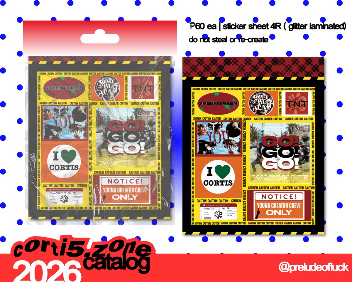 preludeofluck's tweet photo. @preludeofluck presents to you our newest and first ever catalog for 2026 ꕀ CORTIS! ⭑.ᐟ

★ pre-orders now open⭑.ᐟ
★ qc &amp; pasig city 𖡡
★ ranges from ₱10-₱60
★ can claim on joyride cortis cse  (08/23) ✈︎
★ https://t.co/wyMj0tOBJm 🍀
⤷ #CORTIS @cortis_bighit https://t.co/46Aa4YZswV