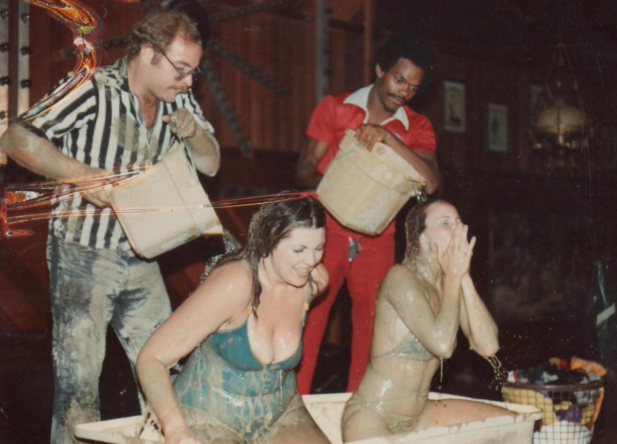 MsRubyTuesday's tweet photo. @mud_wrestler I do I do.... + highest bidder got to rinse us off! 🤪#RedSnapper #QueenKong #80sMudWrestling #QueenOfTheMud https://t.co/NsyXJupvtP