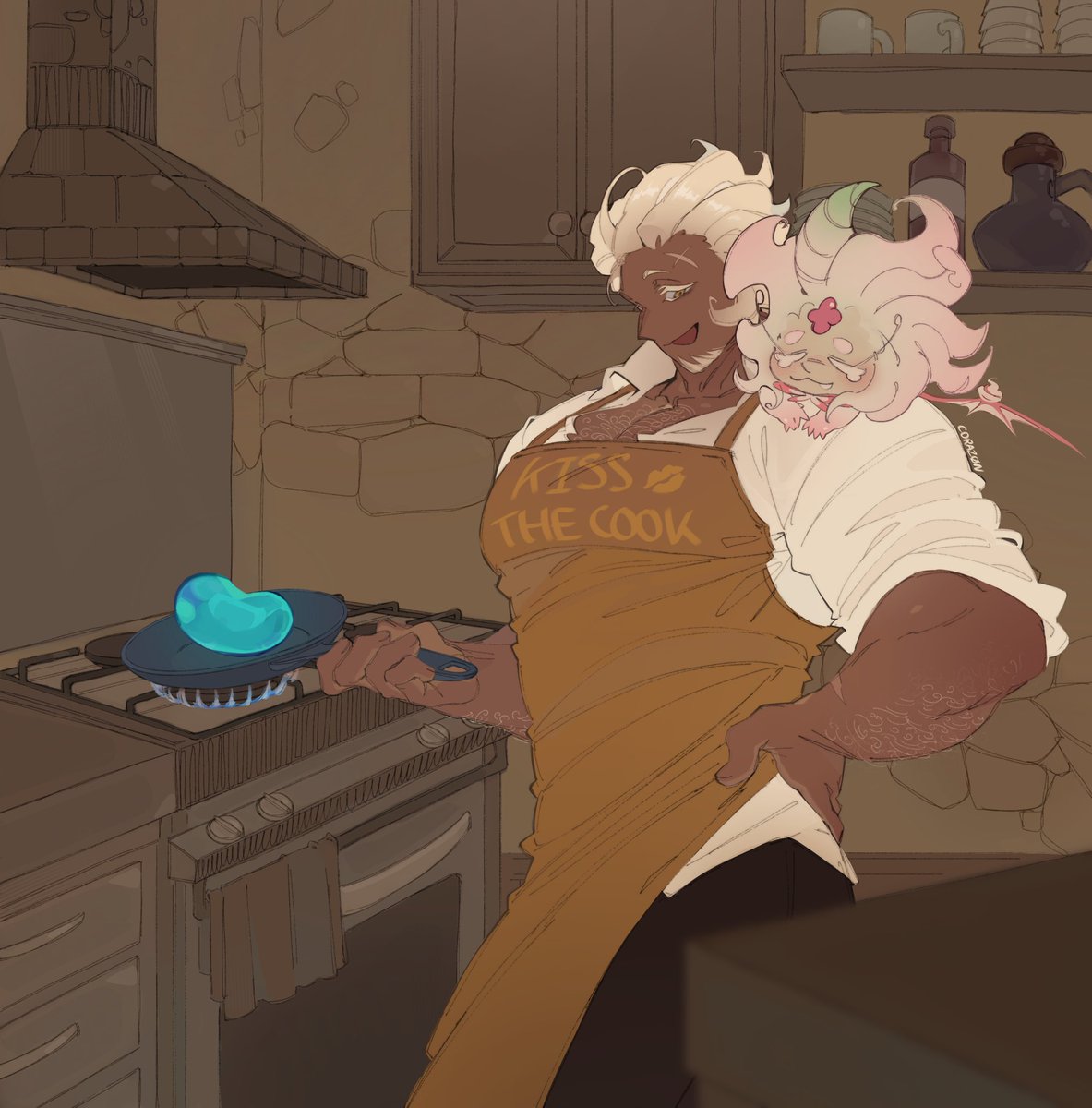 kely_coraz0n's tweet photo. Kiss the cook ||
#royalmargarinecookie #snapdragoncookie #crkfanart https://t.co/wX1iALq2sK