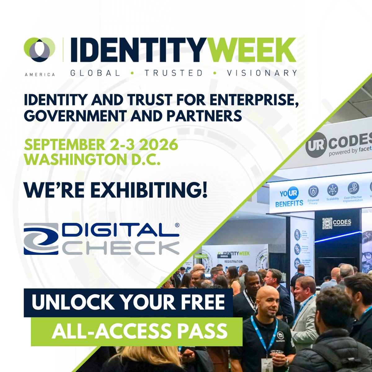 DigitalCheckUSA's tweet photo. Heading to #IdentityWeek2026?

Connect with our Digital Check team at 🛡️ Booth 714 to talk identity verification, fraud prevention, and customer trust.

Your pass is on us!
https://t.co/bGbePh970W

#FinTech #CyberSecurity #IdentityVerification https://t.co/oPYkcZEPsx