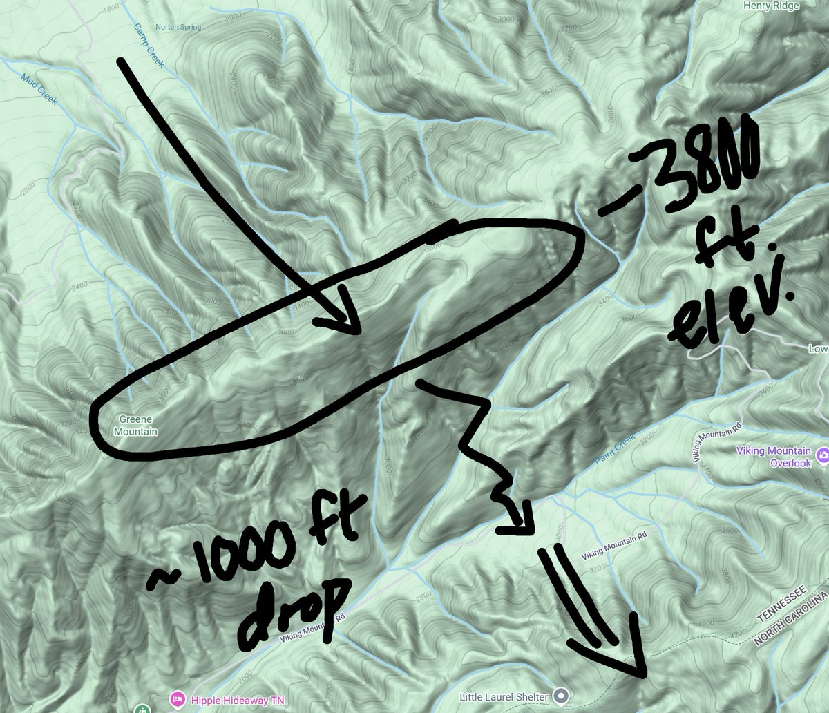 BluekandyWX's tweet photo. one of the coolest tornadoes I've seen in my entire career watching weather just happened 10 minutes ago going up Greene &amp; Viking Mountain ridge on the border of Tennessee and North Carolina

this tornado formed literally going up the mountainside, then dropped 1000 ft! https://t.co/4EhGuWN2b2