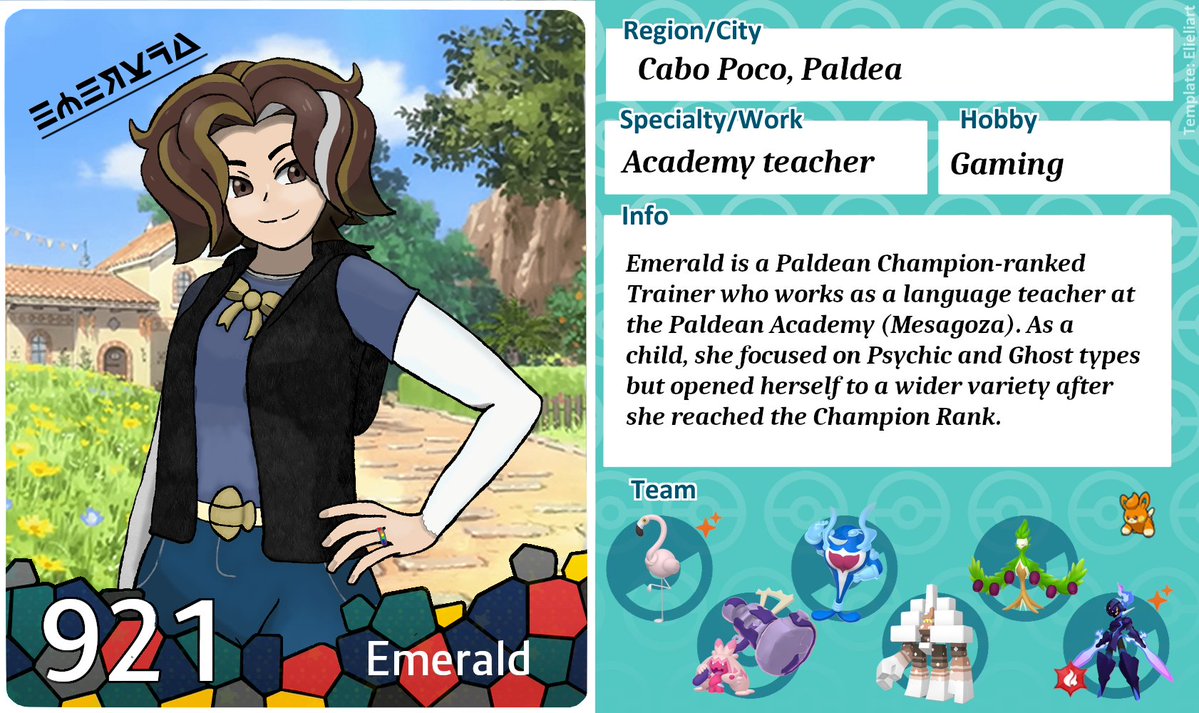 CurlyPawmi's tweet photo. → Pinned post! 📌

Hi, everypawmi! I'm Emerald —Leon's wife and a strong champion ranked trainer from Paldea!
Please, don't forget to check my StrawPage before you follow! 📄

Links in thread ⬇️ https://t.co/Zy9iqjCMYn