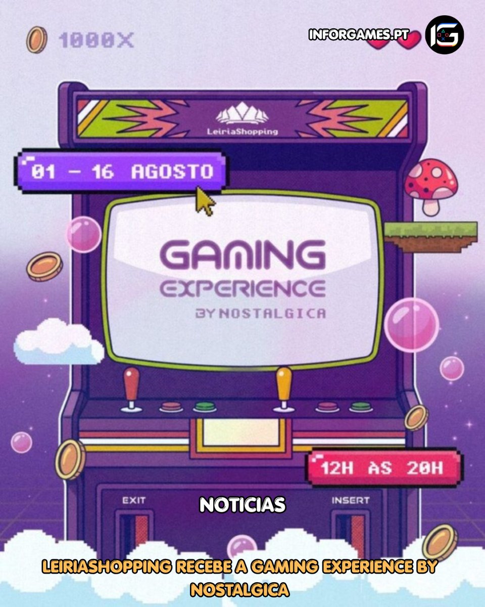 inforgamesPT's tweet photo. Entre os dias 1 e 16 de agosto, o LeiriaShopping volta a receber a Gaming Experience, um evento dedicado aos apaixonados pelos videojogos de todas as idades. A iniciativa decorre diariamente entre as 12h00 e as 20h00, na Entrada Sul do centro comercial https://t.co/Dl0HOW9ppS