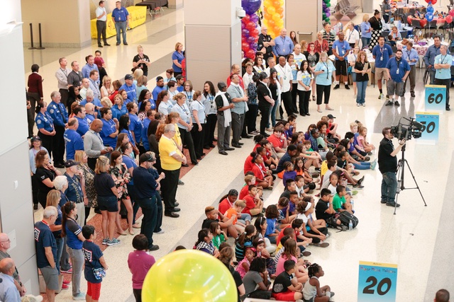 votejimgibson's tweet photo. Today is the 14th Annual Paper Plane Palooza at Harry Reid International Airport. Hundreds of kids, and kids at heart, will be on hand to test their plane-folding skills, and celebrate science, as summer break comes to a close. #henderson #bouldercitynv #districtg #southeastlv #LasVegas #WinWithJim #vote #hendersonnv