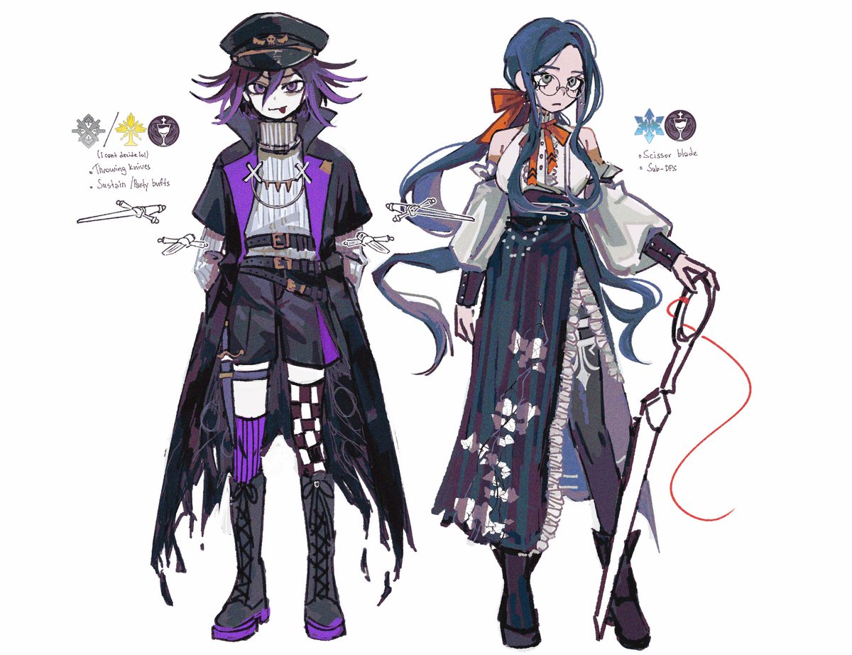 _ff9900's tweet photo. been playing HSR a lot lately so i designed kokichi and tsumugi https://t.co/bzEmZB6Q72