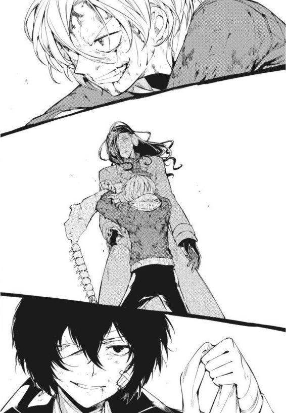 chapeudoranpo's tweet photo. legal que agora o dazai consegue controlar as batidas do coração dele mas houve um tempo que até mesmo Dazai havia se esquecido como respirar enquanto observava a tempestade que era Chuuya devastar o campo de batalha https://t.co/axkDZeAf6B