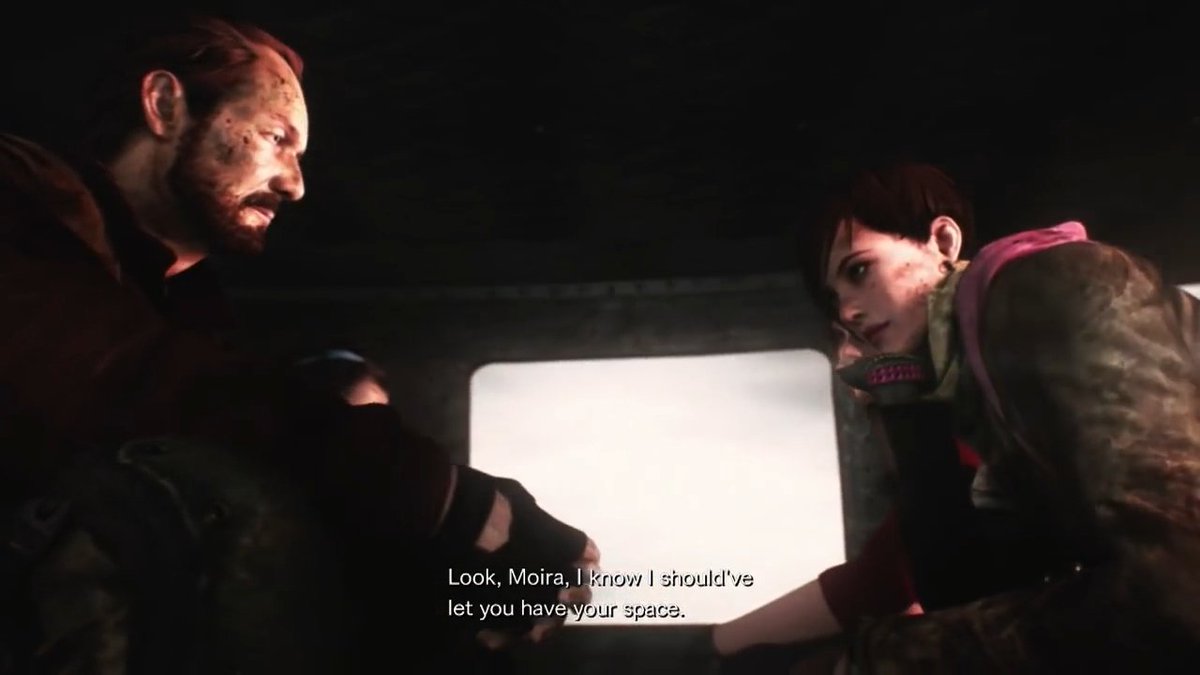 JillJVF96's tweet photo. Nel Finale Buono di #RErevelations2,#BarryBurton si scusa con Moira seguendo il consiglio di #JillValentine di lasciarle il proprio spazio

Ps. Jill non era una ragazza difficile:è un'aggiunta non canonica della versione occidentale
#ResidentEvil #REBHFun #REBH30th #RErev2 https://t.co/3l4fluAWYz