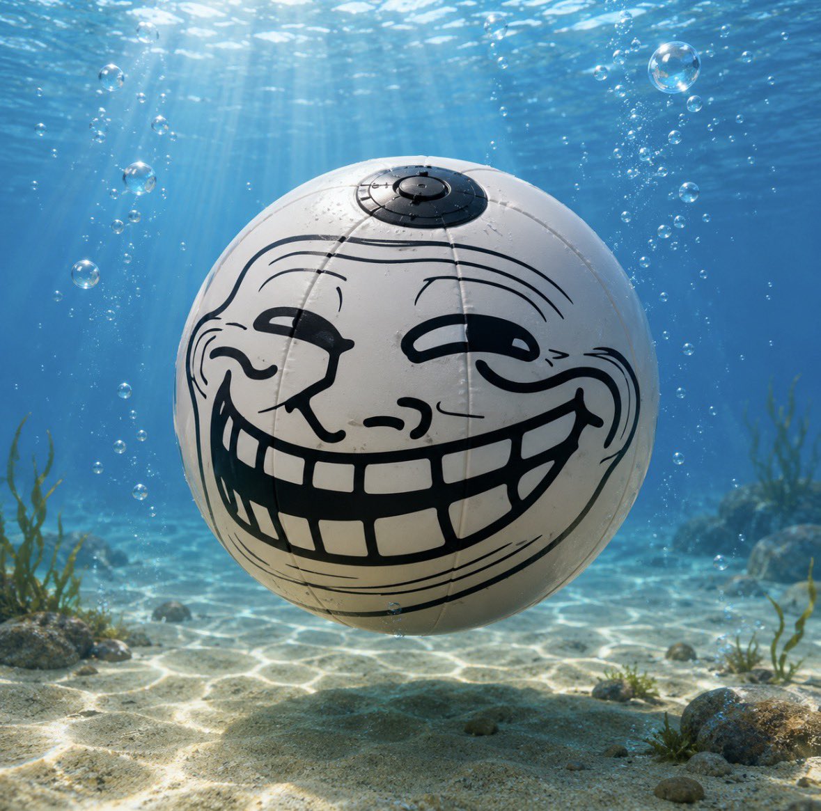 CryptoAntHQ's tweet photo. $troll is a beach ball underwater. https://t.co/o1XsKC7GKe